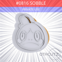 0816_Sobble~PRIVATE_USE_CULTS3D_OTACUTZ.gif Archivo 3D gratuito #0816 Cortador de galletas Sobble / Pokémon・Design para impresora 3D para descargar