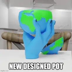 6qa47u.gif STL file New designed POT with the world map・3D printer model to download, Gouza-Tech