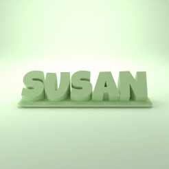 Susan_Playful.gif STL file Susan 3D Nametag - 5 Fonts・3D print design to download