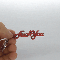 ezgif.com-gif-maker.gif STL file TEXT FLIP - FUCK YOU KEYCHAIN 2.0 (4 STLS)・3D printing design to download