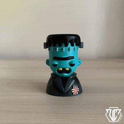 3-1.gif STL file FRANKENSTEIN IN 3 PIECES (REMOVABLE)・3D printable model to download
