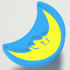 STL00633-1.gif Archivo 3D Molde de Bomba de Baño 3pc Moon Face・Design para impresora 3D para descargar, CraftsAndGlitterShop