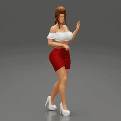 ezgif.com-gif-maker.gif 3D file Fashion Girl in Short Skirt with fashion hair・3D printable model to download, 3DGeschaft