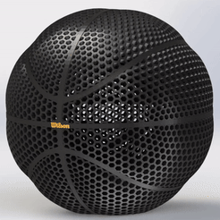ezgif-2-3176b41aee.gif STL file NBA BASKETBALL WILSON AIRLESS BALL・Model to download and 3D print
