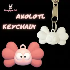 Cod358-Axolotl-Keychain.gif 3D file Axolotl Keychain・3D printer model to download