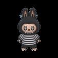 40f61368d4780a6a645dadb2790092a9.gif Dark Labubu The Monsters Modelo 3D - Edição com camisa às riscas - Ficheiro STL estilo Pop Mart - Brinquedo de arte gótica para colecionar - Figura imprimível em resina/FDM
