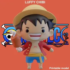 LUF-1.gif Archivo STL Luffy Chibi - One Piece・Objeto imprimible en 3D para descargar, DChacal3DPrints