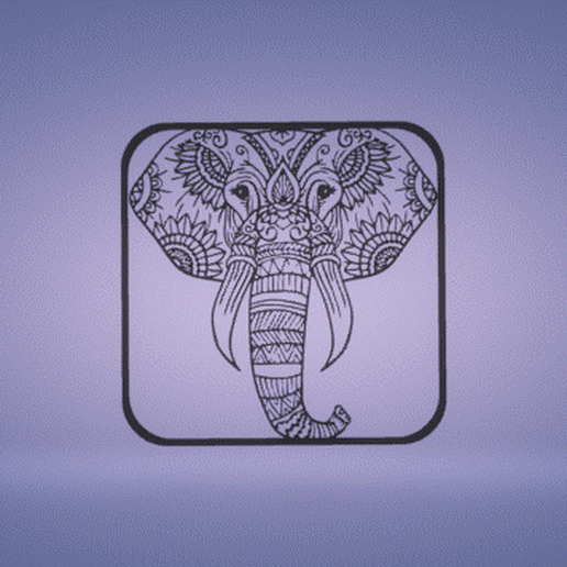 Untitled.gif Datei STL wall decor mandala elephant herunterladen • Modell für den 3D-Druck, satis3d