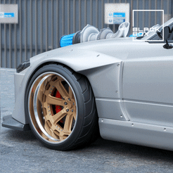 0.gif 3D file VST Street wheel set - Front and rear with tires for diecast and RC・Model to download and 3D print, BlackBox