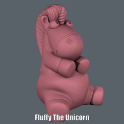 Fluffy The Unicorn.gif STL-Datei Fluffy The Unicorn (Easy print no support)・3D-druckbares Modell zum Herunterladen, Alsamen