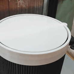 01.gif STL file Table garbage can with lid・Model to download and 3D print