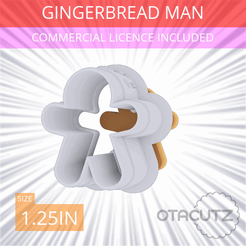 Gingerbread_Man~1.25in.gif STL file Gingerbread Man Cookie Cutter 1.25in / 3.2cm・3D printing design to download