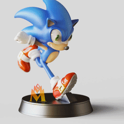 Sonic-The-Hedgehog_Running-Pose.gif STL file Sonic The Hedgehog-running pose-Sega game mascot -Fanart・Model to download and 3D print