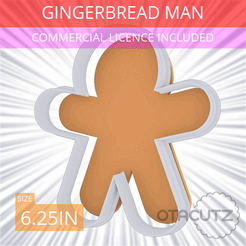Gingerbread_Man~6.25in.gif STL file Gingerbread Man Cookie Cutter 6.25in / 15.9cm・Design to download and 3D print