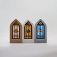 vidrieratrio-1.gif STL file Temple window with Zelda stained glass window - Candle Holder・3D print object to download
