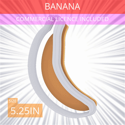 Banana~5.25in.gif Archivo 3D Cortador de galletas Banana 5.25in / 13.3cm・Modelo para descargar y imprimir en 3D