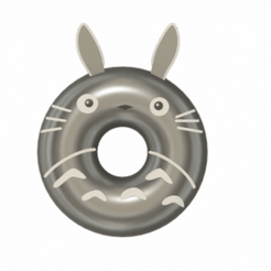 Untitled-design-2.gif STL file Totoro donut & keychain・3D printable design to download