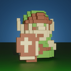 gifmaker_me-7.gif 3D file Amiibo Link 8-bit・Model to download and 3D print