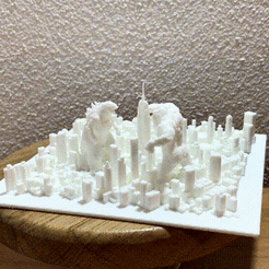 IMG_8522.gif STL-Datei Godzilla vs. Kinkong auf dem Empire State Building - New York City・3D-druckbares Modell zum Herunterladen