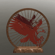 Animation.gif TWO EAGLE - SUSPENDED 2D - NO SUPPORT - THREAD ART STL