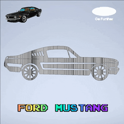 giphymustang.gif 3D file Ford Mustang flip text・Template to download and 3D print, Aerocket