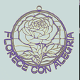 dije-rosa-frase.gif Souvenir + topper : Rosa vitro "Florece con Alegria" (Blossom with Joy)