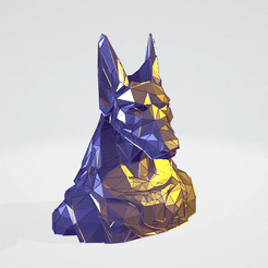anubis-copy.gif Fichier STL Buste d'Anubis WIREFRAME VORONOI WIREMESH MESH・Modèle à imprimer en 3D à télécharger