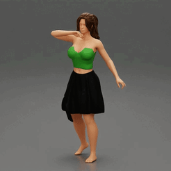ezgif.com-gif-maker-4.gif 3D file Young Woman in a Black Skirt and sexy shirt・Model to download and 3D print, 3DGeschaft