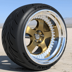 ezgif-2-8a40f134cd.gif STL file WORK Meister s1 3p rims with ADVAN tires for diecast and scale models・3D printable model to download