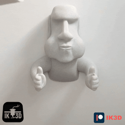 PATREON-17.gif STL file MOAI TOILET ROLL HOLDER EASY PRINT・Design to download and 3D print