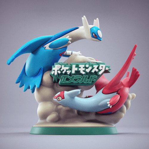 🐉 Latias Latios Pokemon Emerald Figurine・ STL File for 3D