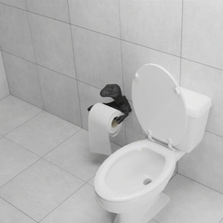 toilet.gif Download STL file Raptor Toilet Paper Holder • 3D printer template, samsss