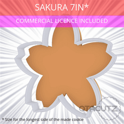 Sakura_7in.gif STL file Sakura Cookie Cutter 7in / 17.8cm・3D printable design to download