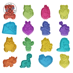 ezgif.com-gif-maker.gif STL file Lovely Animals (16 files) - Cookie Cutter - Fondant - Polymer Clay・3D printable model to download