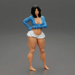 ezgif.com-gif-maker-48.gif Fichier 3D Femme séduisante en chemise de nuit posant modèle d'impression 3D・Modèle pour impression 3D à télécharger, 3DGeshaft