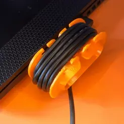 porte-cable-orange.gif STL-Datei Aufsteckbarer Kabelhalter・3D-druckbares Design zum Herunterladen