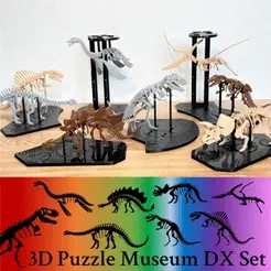 2023-05-18-16.18.07.gif Archivo STL gratis 3Dino Puzzle Museum DX Set・Diseño por impresión en 3D para descargar
