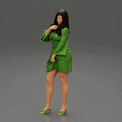 ezgif.com-gif-maker-56.gif Fichier 3D Belle jeune fille aux cheveux longs dans une robe Modèle d'impression 3D・Objet pour imprimante 3D à télécharger, 3DGeshaft