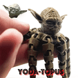 4 YORA-TOPUG, YODA-TOPUS PIEUVRE FLEXI IMPRIMÉE EN PLACE STAR WARS