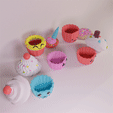 Sem-Título-1.gif Happy Cupcake cases collection (Print-in-place, no supports needed)