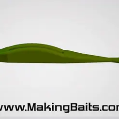 flukegif3.gif 5-Inch (127mm) Split Tail Jerk Bait Positive For Open Pour Mold Making