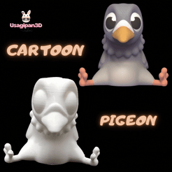 Cod354-Cartoon-Pigeon.gif 3D file Cartoon Pigeon・3D printer design to download