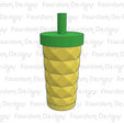 Untitled.gif Starbucks Inspired Pineapple Tumbler Keychain with Removable Screw Top Pill Box