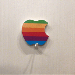 1.gif Fichier 3D Apple logo - Wall key holder・Plan à imprimer en 3D à télécharger, Gekido