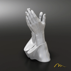 3D-print-Hands-Praying-vase.gif Descargar archivo STL Impresión en 3D de un jarrón para rezar con las manos • Diseño para la impresora 3D, MegArt