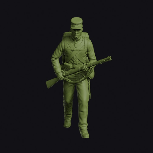 US Regular Infantryman of 1847 Marching Bent Under a Knapsack