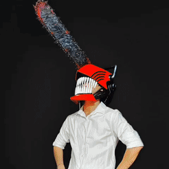 new.gif 3D file Chainsaw Man Helmet - Denji Cosplay・3D printer model to download, Bstar3Dart