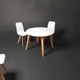 ez.gif Round Dining Table and Chairs - Miniature Furniture 1/12 scale