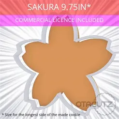 Sakura_9.75in.gif STL file Sakura Cookie Cutter 9.75in / 24.8cm・3D printing model to download