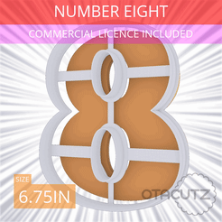 Number_Eight~6.75in.gif STL file Number Eight Cookie Cutter 6.75in / 17.1cm・3D print design to download